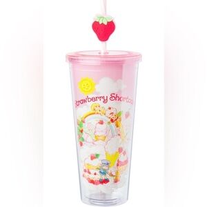 Strawberry Shortcake Pink Tumbler with Straw